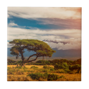 Azulejo El monte Kilimanjaro el   Amboseli, Kenia