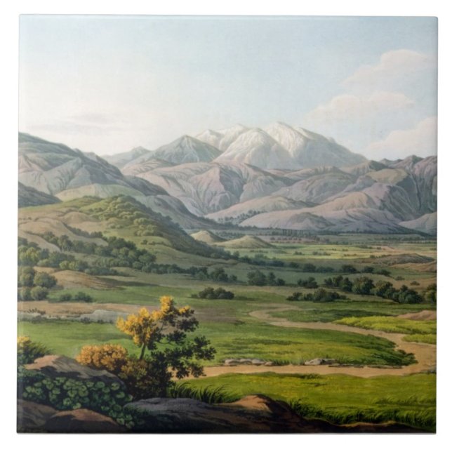 Azulejo El monte Olimpo, según lo visto entre Larissa y el (Frente)