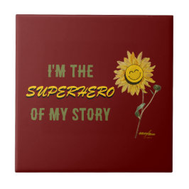 Azulejo El mosaico de la cerámica roja del superhéroe del 