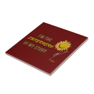 Azulejo El mosaico de la cerámica roja del superhéroe del 