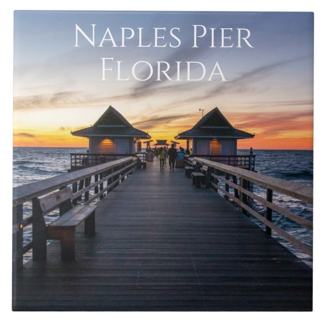 Azulejo El muelle de Nápoles En Florida Sunset (Frente)