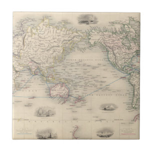 Azulejo El mundo en la proyección de Mercator