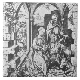 Azulejo El nacimiento de Jesús (por Martin Schongauer)