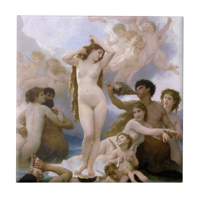 Azulejo El nacimiento de Venus por William-Adolphe Bouguer (Frente)