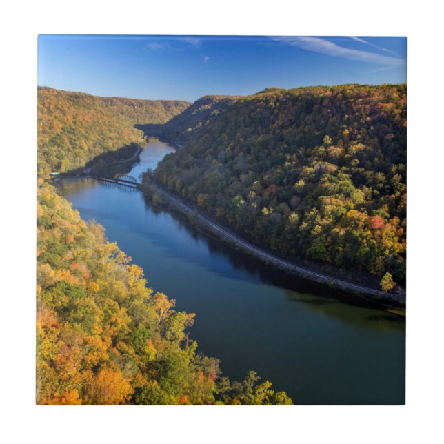 Azulejo El New River Gorge en Hawks Nest State Park (Frente)