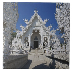 Azulejo El nuevo templo todo blanco de Wat Rong Khun en