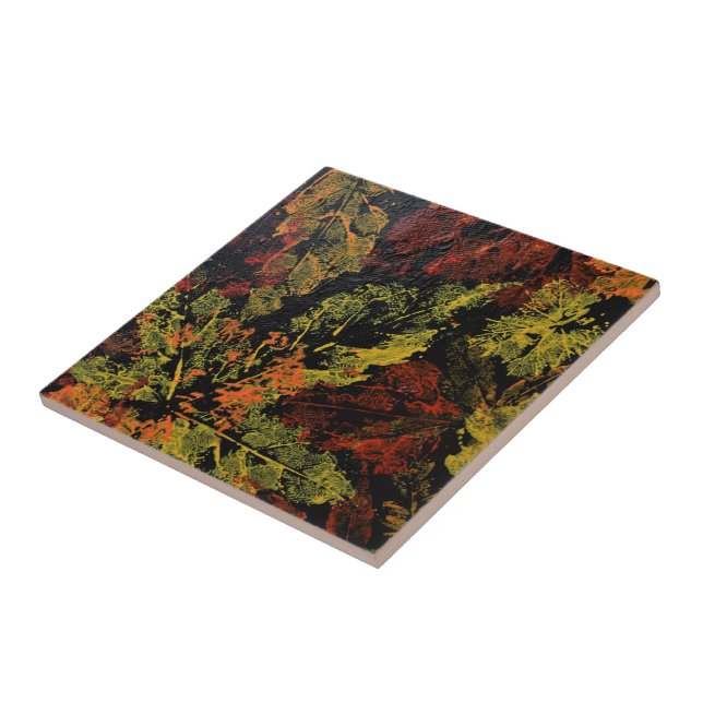 Azulejo El otoño deja mosaico cerámico (Lado)