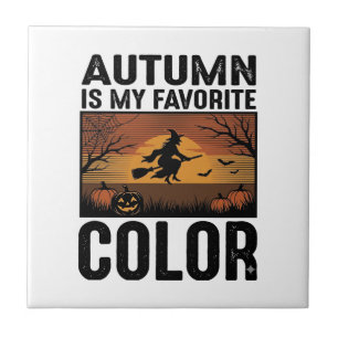 Azulejo El Otoño Es Mi Color Favorito Diseño De Bruja De H