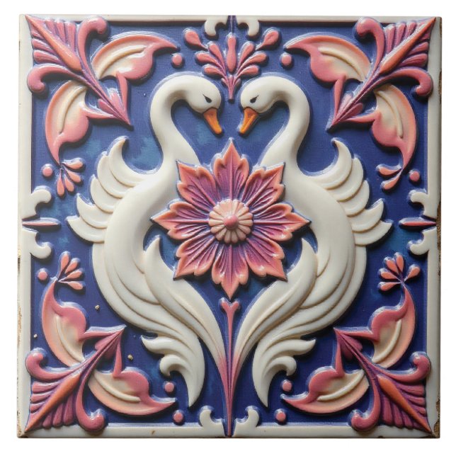Azulejo El Pacto de la Flor del Cisne (Frente)