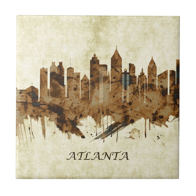 Azulejo El paisaje urbano de Atlanta Georgia (Frente)