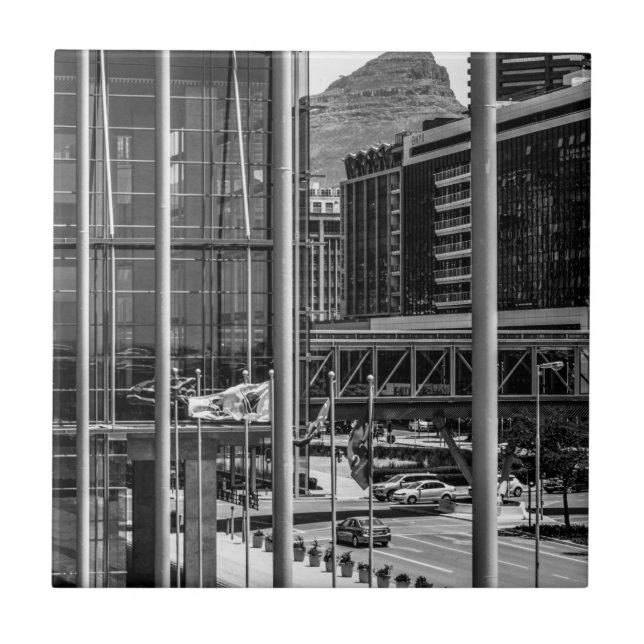 Azulejo El paisaje urbano de Ciudad del Cabo, cabeza de le (Frente)