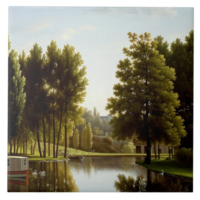 Azulejo El parque de Mortefontaine (por Bidaud) (Frente)