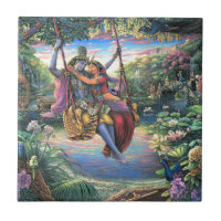 El pasatiempo del oscilación - Radha y Krishna