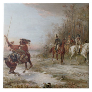 Azulejo El peligro de Napoleon en el Brienne-le-Castillo