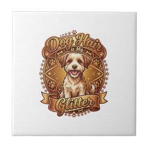 Azulejo El pelo de perro es cinta dorada esponjosa brillan