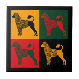 Azulejo El perro de agua portugués inteligente