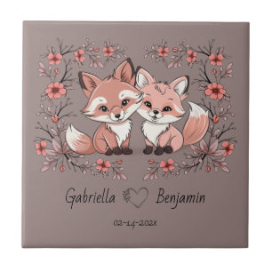 Azulejo El Personalizado aburrido Fox ama el Día de San Va