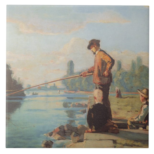 Azulejo El pescador (pesca al aire libre) (enredo) (río) (Frente)