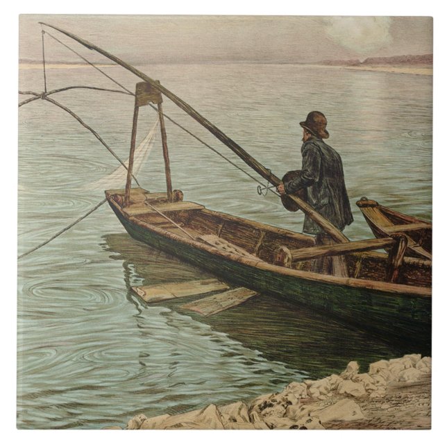 Azulejo El pescador (por Max Kurzweil) (Frente)