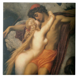 Azulejo El pescador y la sirena (por Frederic Leighton)