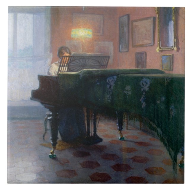 Azulejo El Piano Player (Pianista) (Música Femenina) (Frente)
