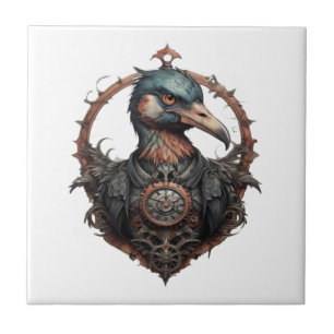 Azulejo "El Pico de Hierro: Un Ibis Steampunk"