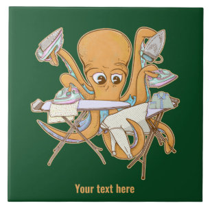 Azulejo El planchado de pulpo, abrumado por las tareas.