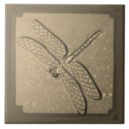 Azulejo El ponente Dragonfly Tile, Golden