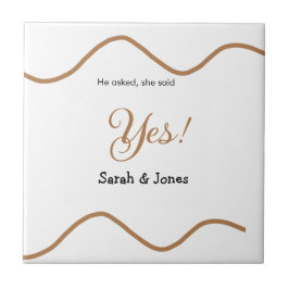 Azulejo Él preguntó ella dijo que sí compromiso simple min