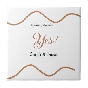 Azulejo Él preguntó ella dijo que sí compromiso simple min