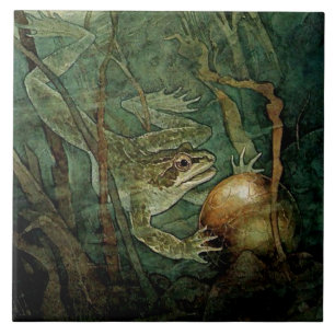 Azulejo “El príncipe rana y la bola dorada” de Edmund Du