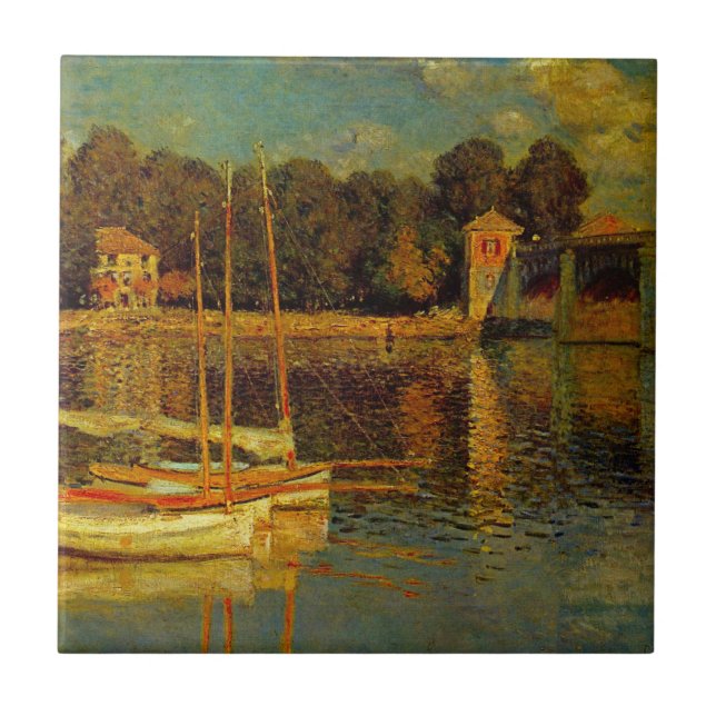 Azulejo El puente de Argenteuil por Claude Monet (Frente)
