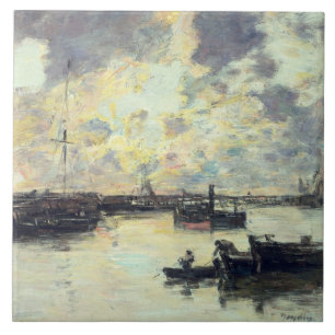 Azulejo El puerto, c.1895 (aceite en el panel)