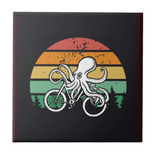 Azulejo El pulpo en bicicleta