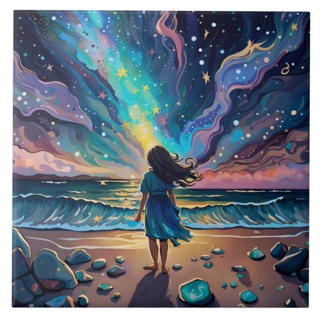 Azulejo El que busca arrancar las estrellas (Frente)