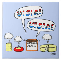 El queso patriótico americano en EE.UU. humorístic