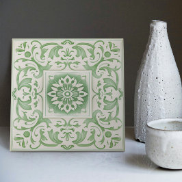 Azulejo El revuelo victoriano verde contra el Art Nouveau