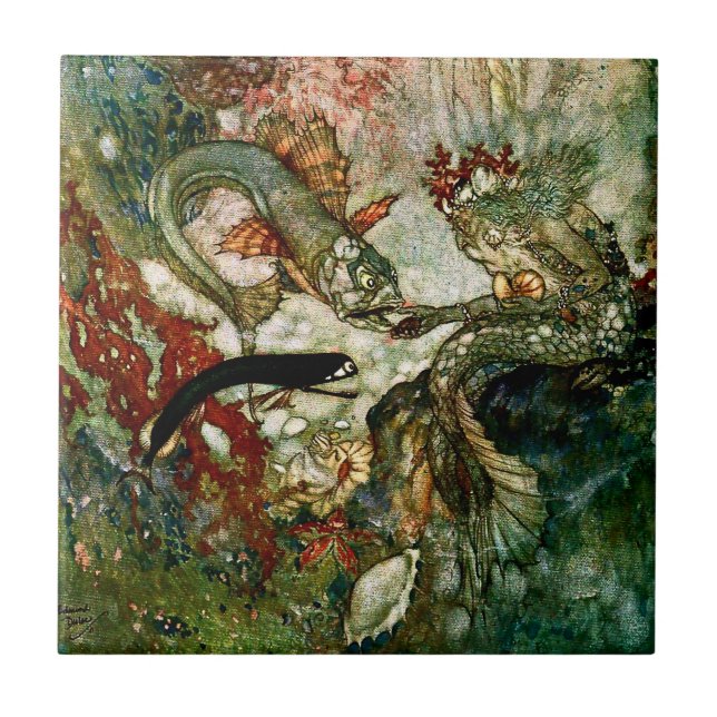 Azulejo “El rey de las sirenas” de Edmund Dulac (Frente)