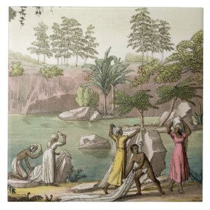 Azulejo El río cerca de San Benedetto, Madagascar, platea