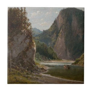 Azulejo El río Dunajec en las montañas Pieniny