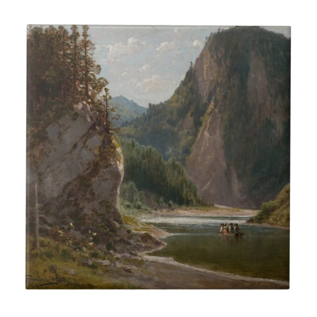 Azulejo El río Dunajec en las montañas Pieniny (Frente)