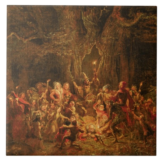 Azulejo El roble de Herne "de las felices esposas de (Frente)