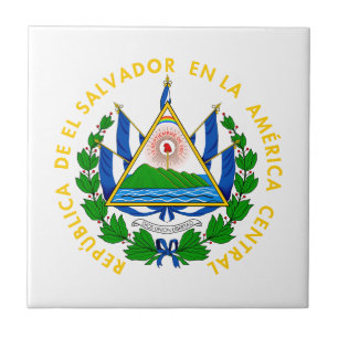 Azulejo El Salvador país escudo armas símbolo emblema band