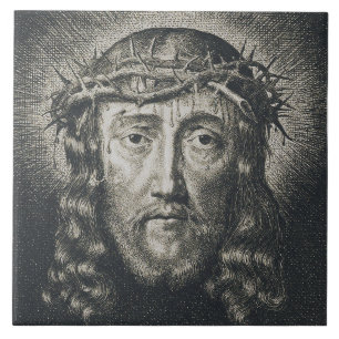 Azulejo El Santo Rostro coronado de espinas