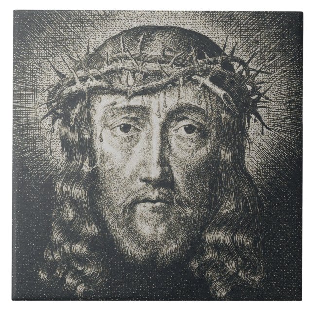 Azulejo El Santo Rostro coronado de espinas (Frente)