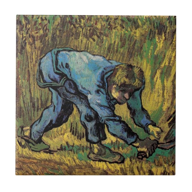 Azulejo El segador con hoz por Vincent van Gogh (Frente)