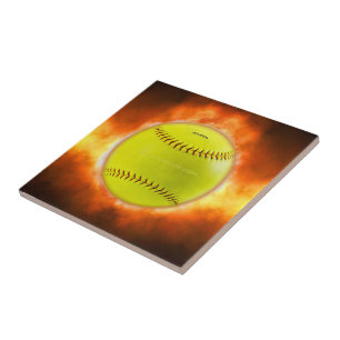 Azulejo El softball de SlipperyJoe en el fuego fuego fuego