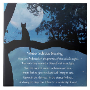 Azulejo El solsticio de invierno tira gato en el árbol y 
