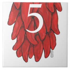 Azulejo El suroeste rojo Chile Chili Ristra Pequeño Inferi