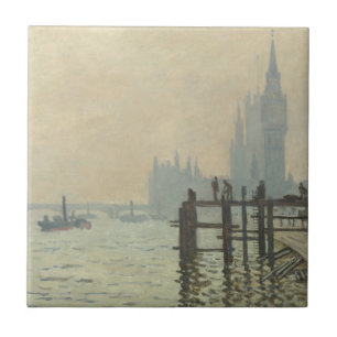 Azulejo El Támesis debajo de Westminster por Claude Monet